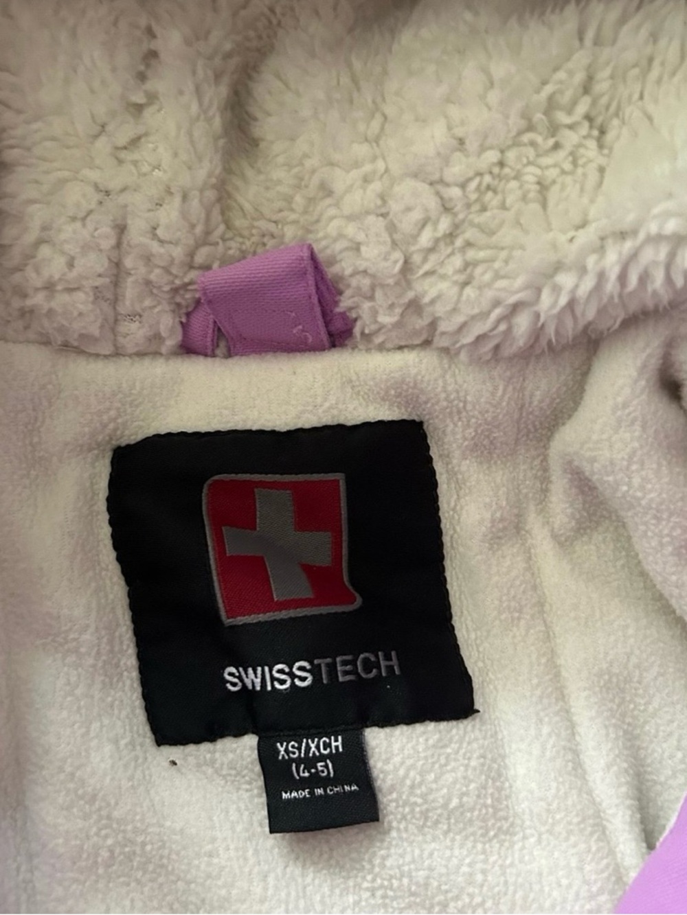Girls Swiss Tech Purple And White Jacket Coat Size XS (4-5) - Picture 4 of 4